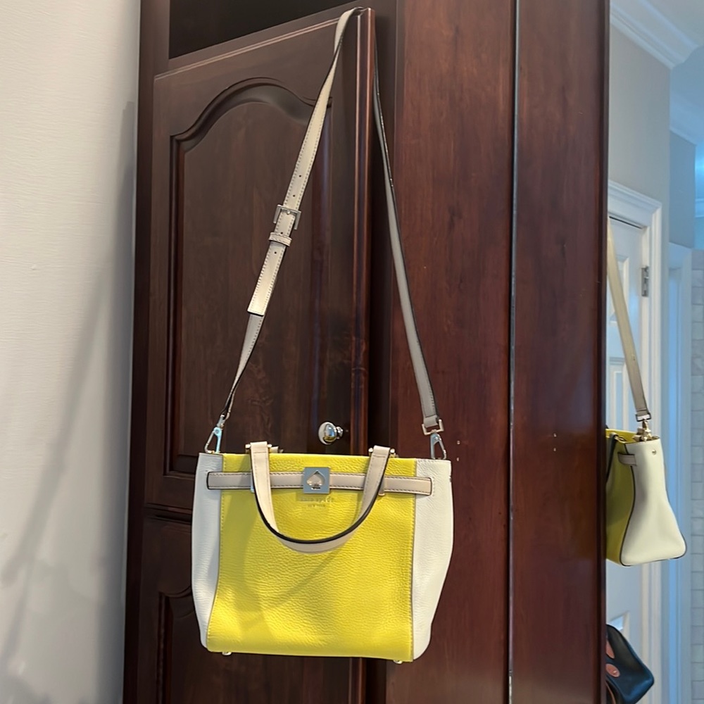 Yellow and tan Kate Spade satchel/crossbody - Picture 3 of 6